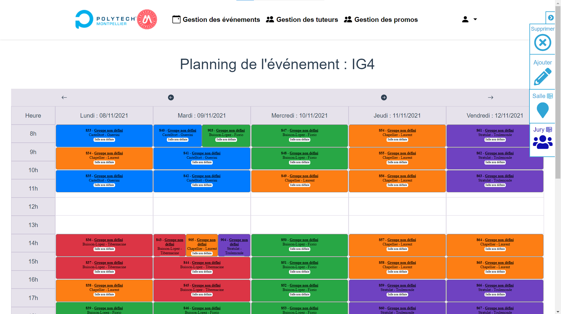 Web application — Exam management