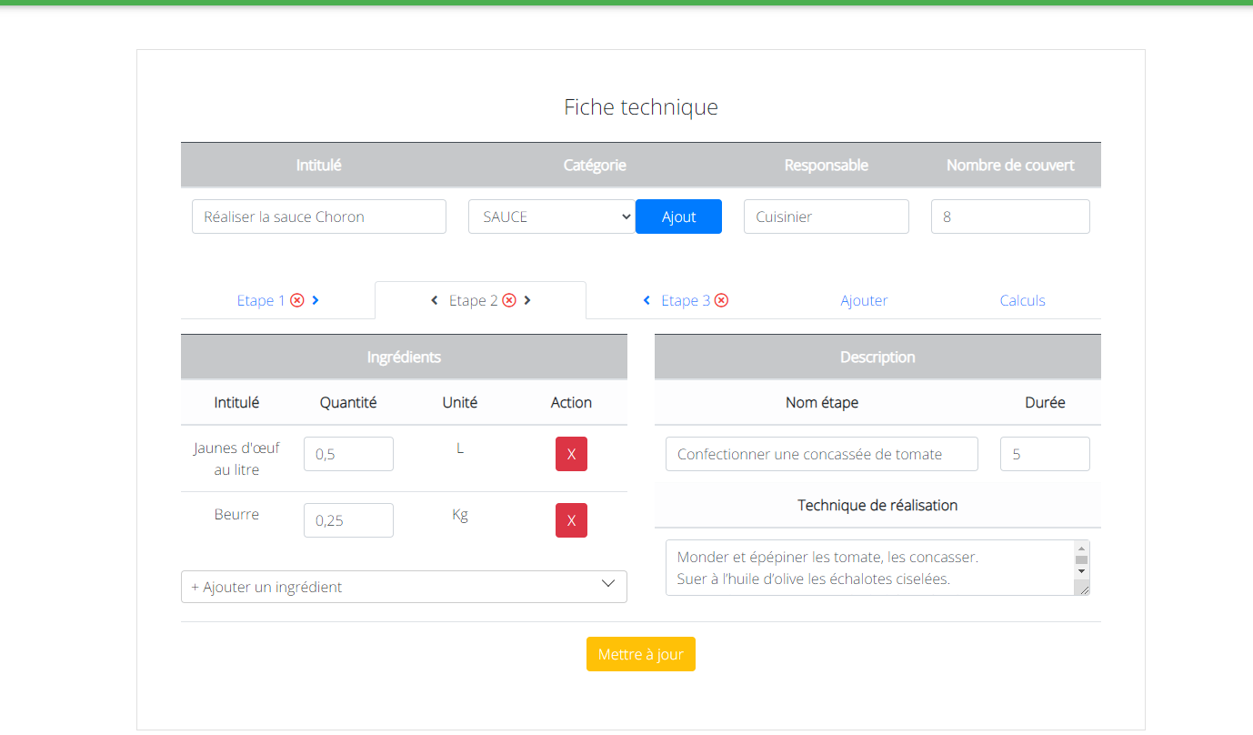 Web application — Recipe management